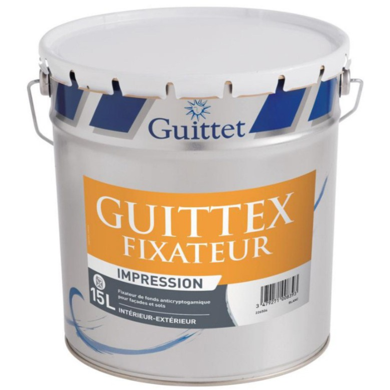Guittet Guittex Fixateur Opacifiant de Fonds Façades et Sols - Blanc Cassé - 3L, 15L